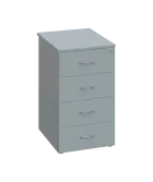 CKCP 2 - 65 kontejner přístavný, 4-zásuvkový, deska 25 mm, centrální zámek, šedá